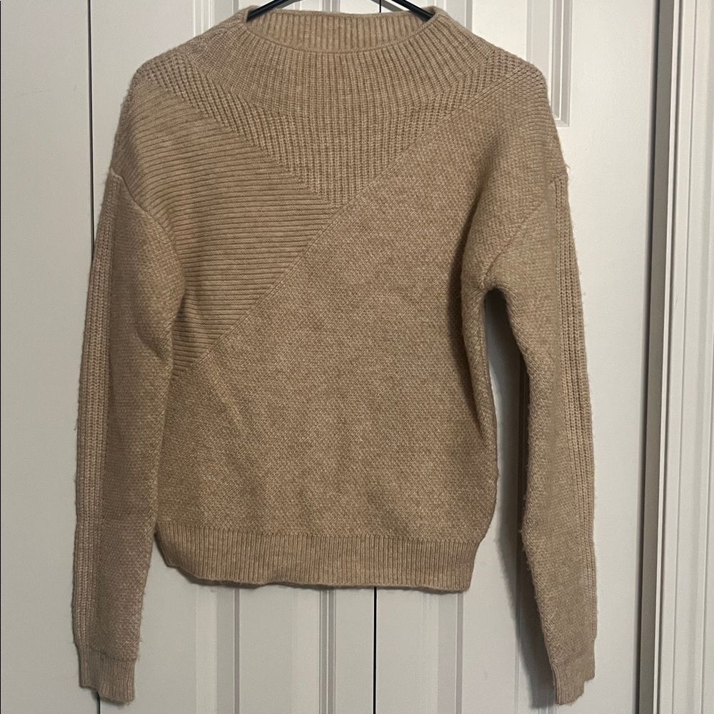 Anthropologie Heartloom Estelle Tan Cream Women's Sweater XS